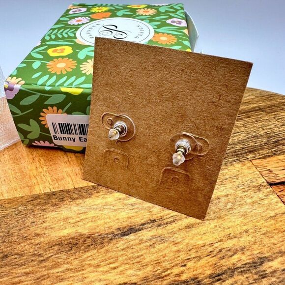 Plunder Jewelry Gold Bunny Design Earrings - Whimsical Gold-Tone Rabbit Studs - Picture 4 of 4